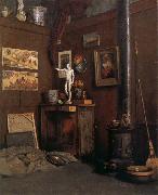 Gustave Caillebotte The Studio having fireplace France oil painting artist